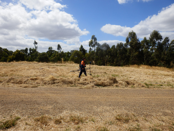 The Magnetic Gradiometer survey being conducted across the survey area.