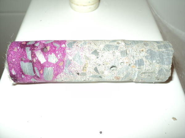 An example of a core taken onsite.