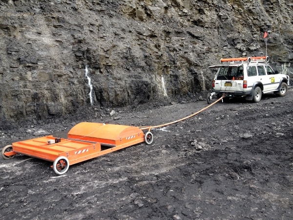 A line being conducted using a ute.