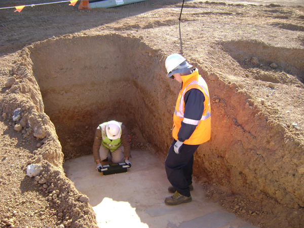 scanning in some trenches.