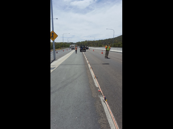 A MASW survey being taken on the northbound lands.