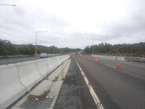 A MASW survey being taken on the southbound lands.