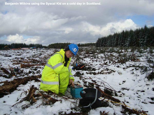 Benjamin Wilkins using the Syscal Kid on a cold day in Scottland.